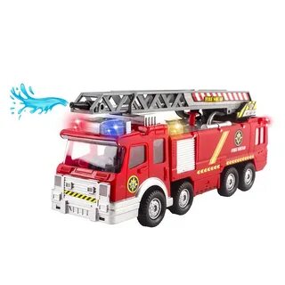 Fire Truck Toy Rescue With Shooting Water Flashing Lights and Siren Sounds ...