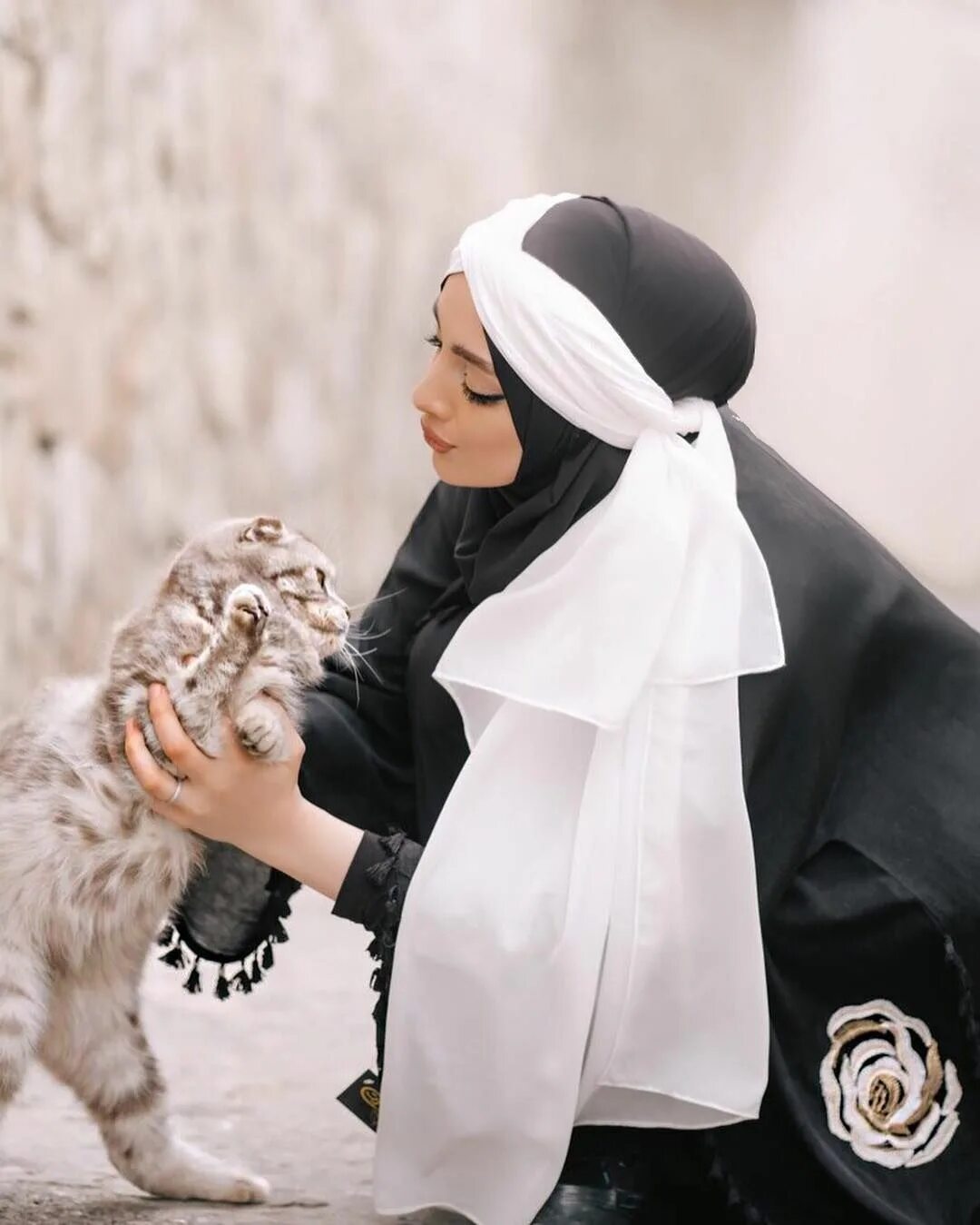 Мусульманский кот. Мусульманские кошки. Девушка в хиджабе. Мусульманка с кошкой. Кошка в хиджабе.