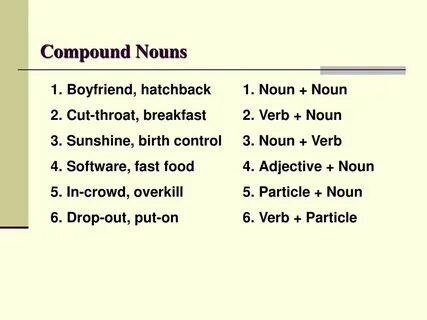 Compound nouns примеры