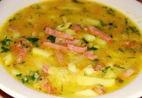 Гороховый суп с колбасой