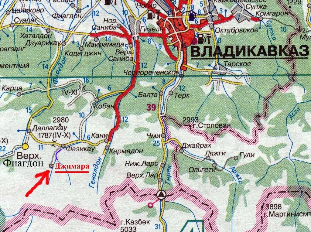 Джимара Северная Осетия на карте. Карта Республики Северная Осетия Алания. Кармадонское ущелье на карте Северной Осетии.