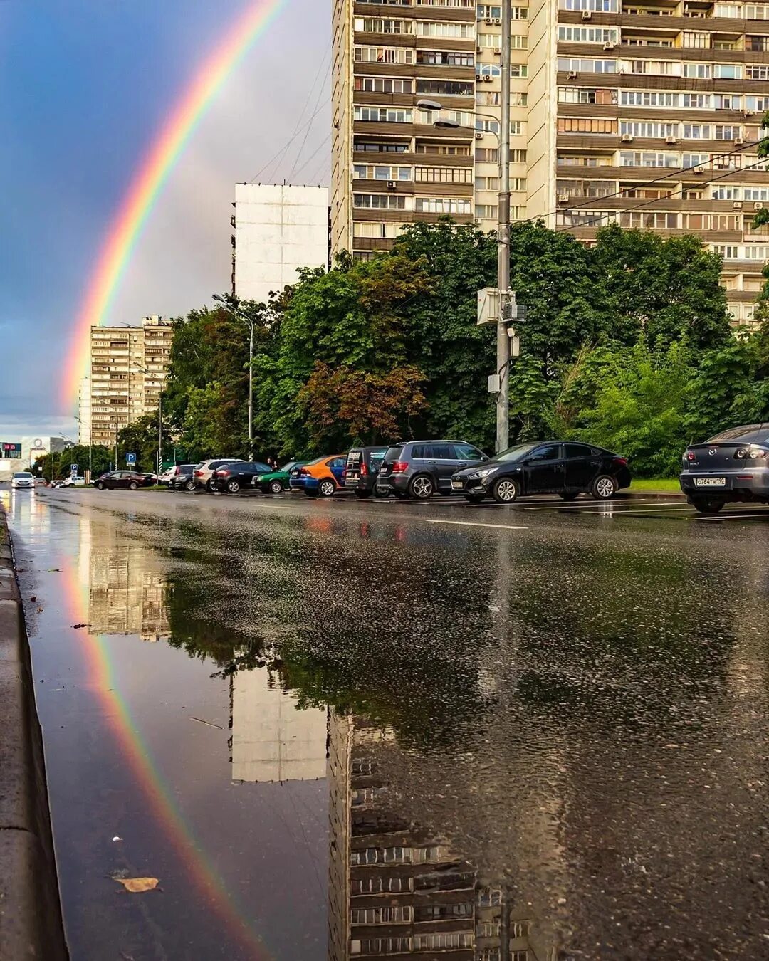 Радуга. Дождь для радуги. Радуга над городом. Радуга после дождя.