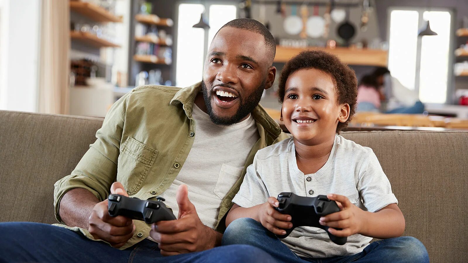 The boys play computer games