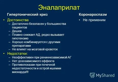 Гипертонический криз препараты