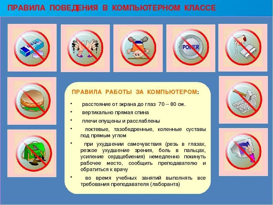 Правила техника безопасности информатика. Правила поведения в компьютерном классе. Правило поведения в компьютерном классе. Правила в компьютерном классе. Правила поведения в кабинете информатики.