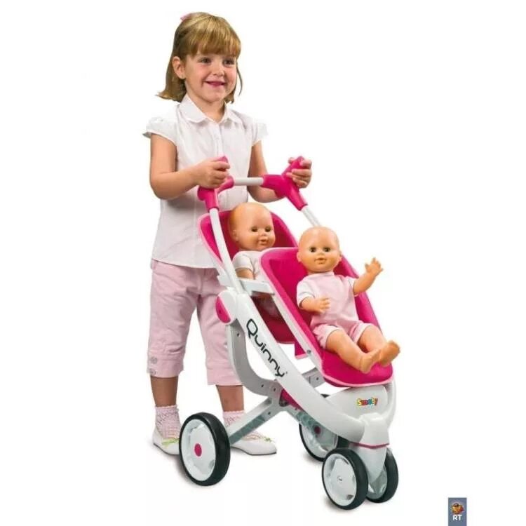 Детская игрушечная коляска Smoby Quinny. Коляска для кукол Quinny Smoby. Коляска Smoby для двух кукол. Коляска Quinny для 2 кукол. Коляска кукла ребенок