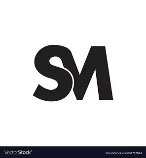 letter sm linked simple logo vector. 