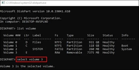 Select volume