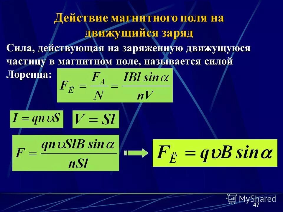 Формула силы действия магнитного поля. Формула силы действия магнитного поля. Действие магнитного поля на проводник с током сила ампера. Действие электромагнитного поля на движущийся заряд. Действие магнитного поля на движущие заряды.