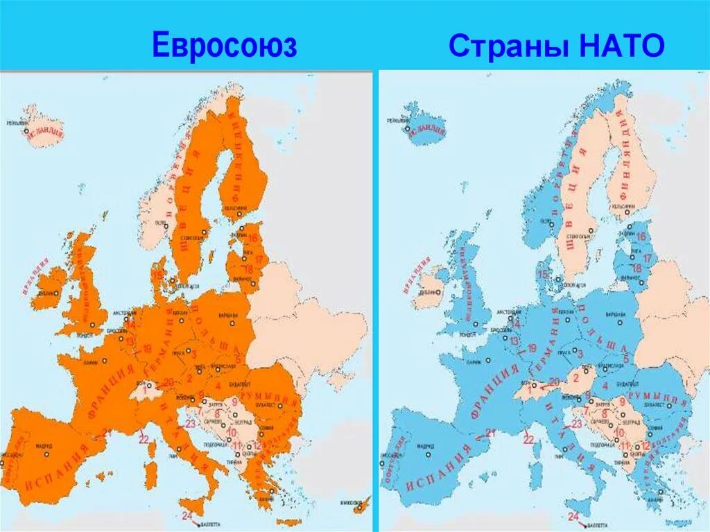 Страны ЕС И НАТО на карте. Страны НАТО на карте Европы. Страны ЕС И НАТО. Евросоюз и НАТО на карте.