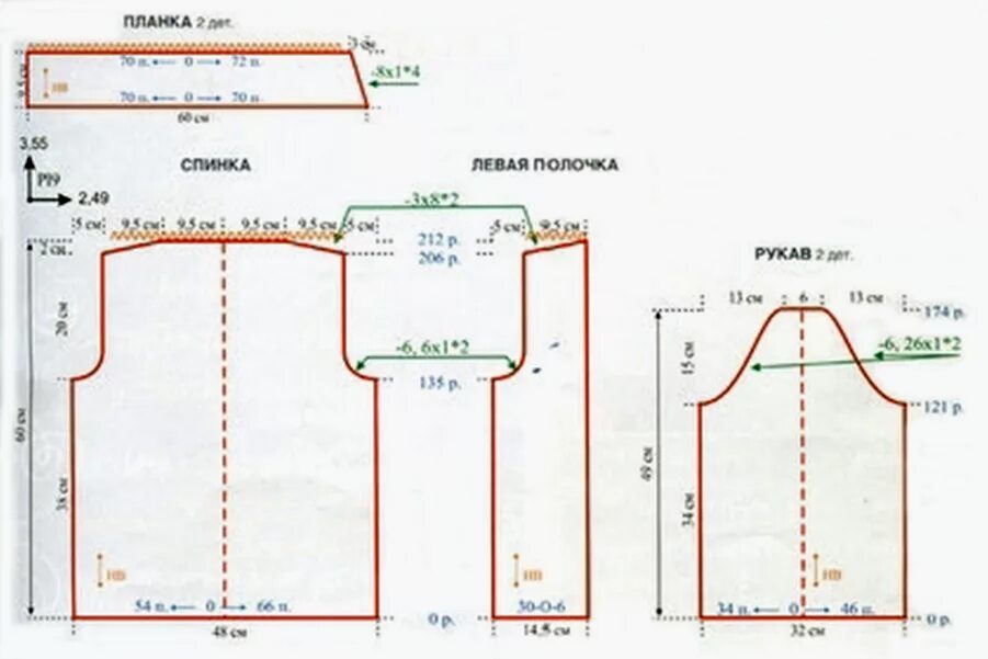 выкройка вязаного кардигана с планкой. схема вязания горловины на полочке. вязание горловины и полочки крючком. выкройка жакета 50 размера вязание. как вязать полочку крючком.