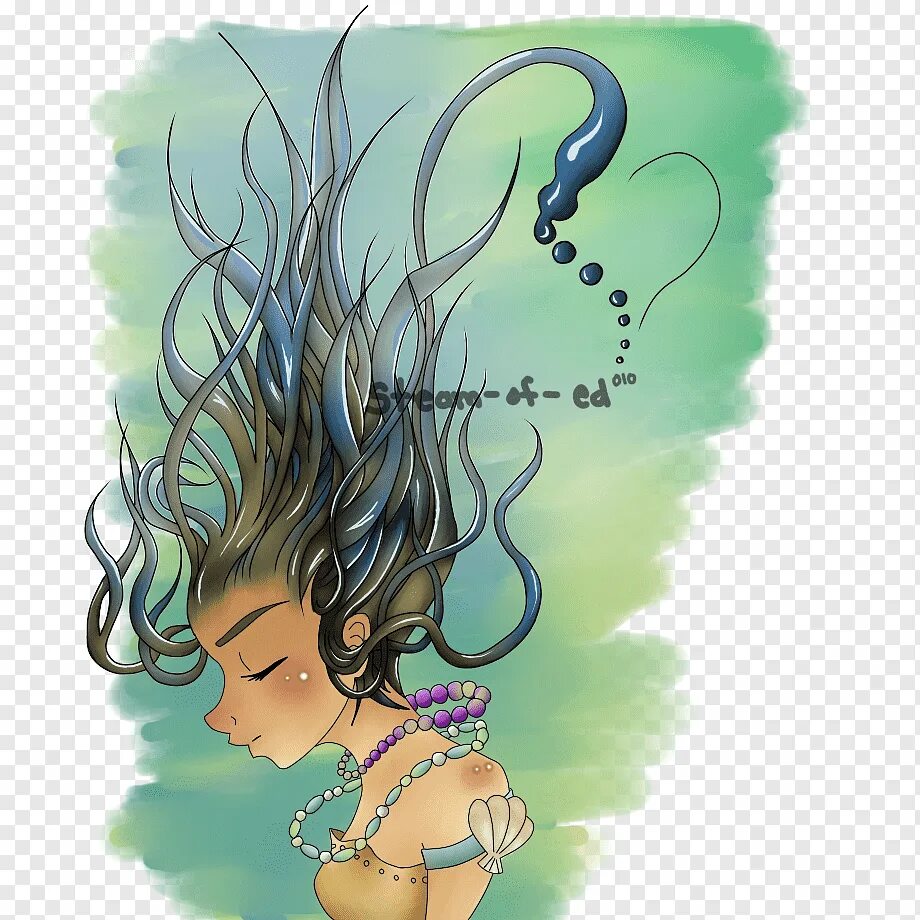 Красивые иллюстрации. Фэнтези девушки. Фея волос с юмором дзен. Русалочьи прически. Фея волос.