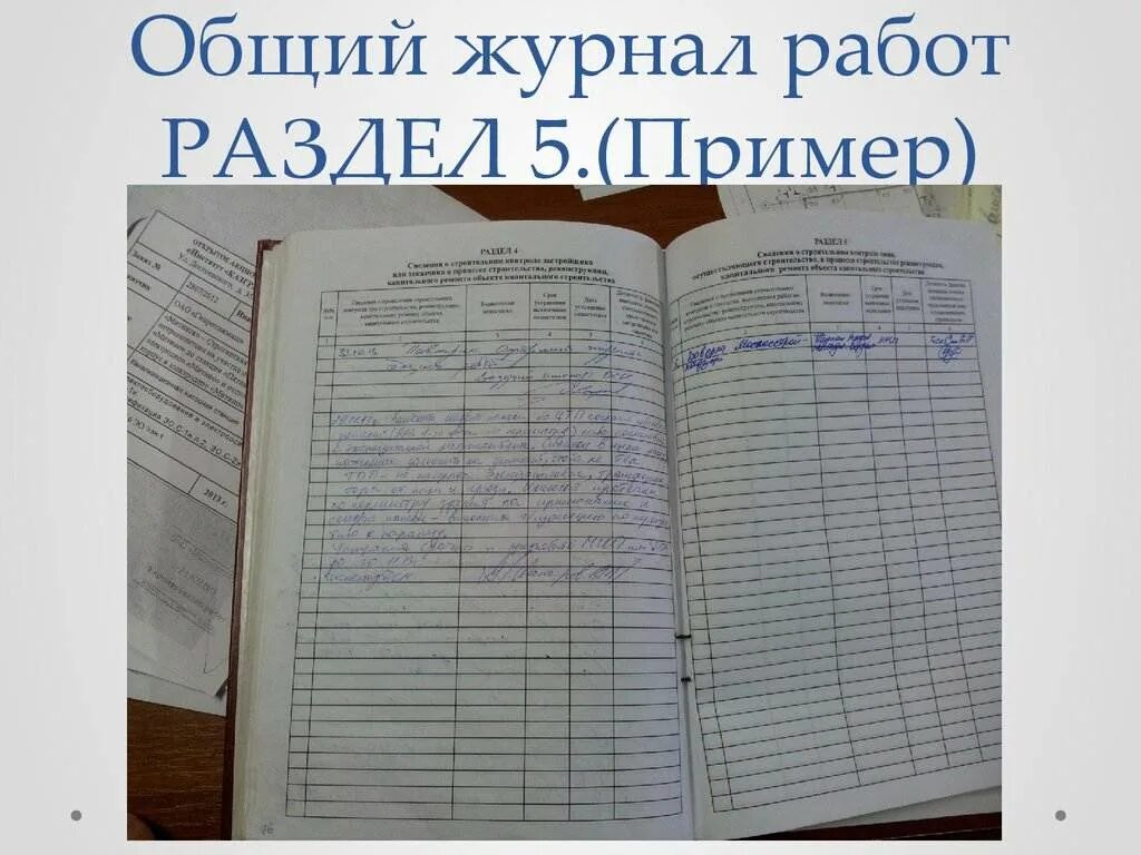 Общий журнал примеры заполнения. Образец заполнения раздела 5 общего журнала работ. заполнение раздела 4 общего журнала работ. как заполнять раздел 5 общего журнала работ. пример раздела 5 общего журнала работ.