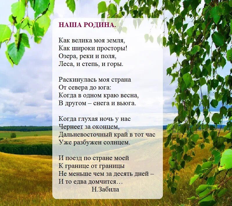 Стихотворение родину пою
