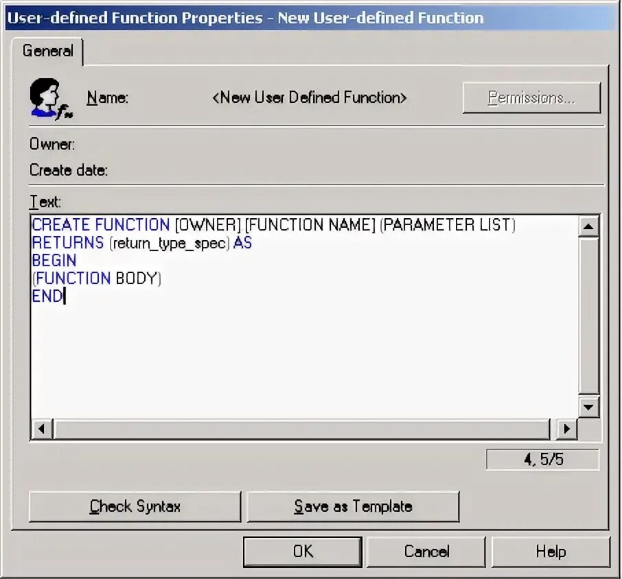 Function properties. Function properties