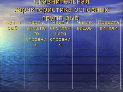 Классы хрящевых рыб таблица