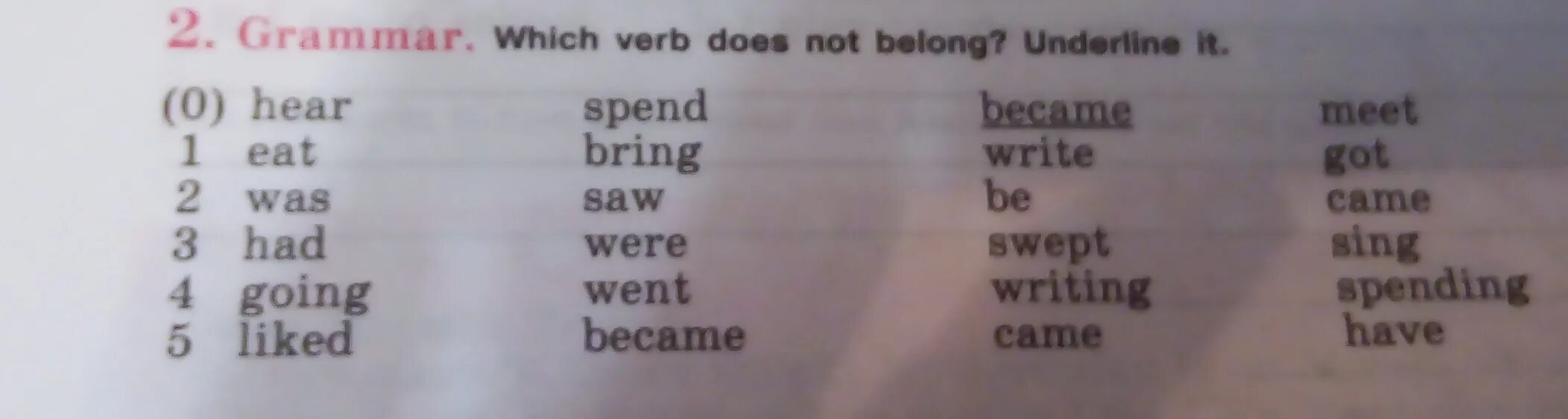 Which verbs does not belong. Which verb does not belong underline. Grammar which verb does not belong underline it 5 класс. 2 Grammar. Which verb does not belong underline it.. Belonging перевод на русский