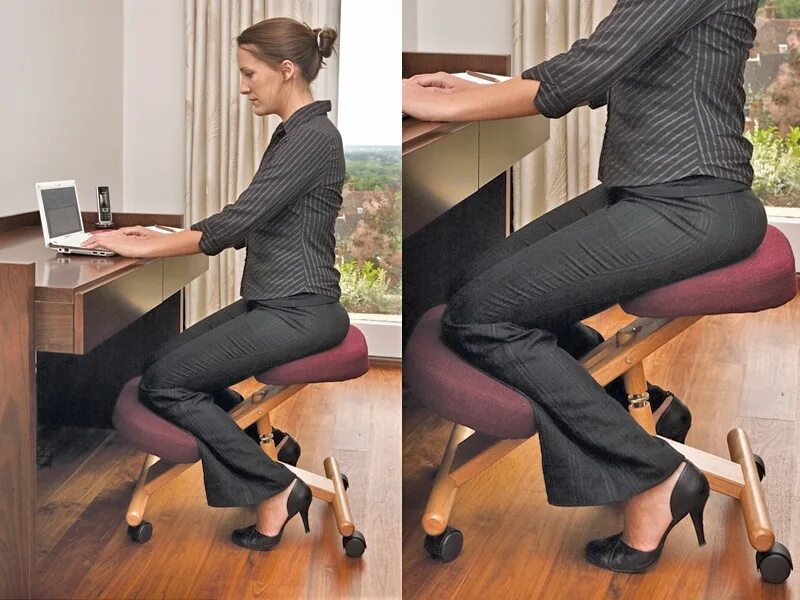 Уставши колена. Коленный стул. Коленный стул для офиса. Кресло с упором на колени. Ортопедический стул для офиса.