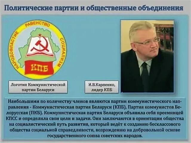 Партии и общественном объединении беларуси