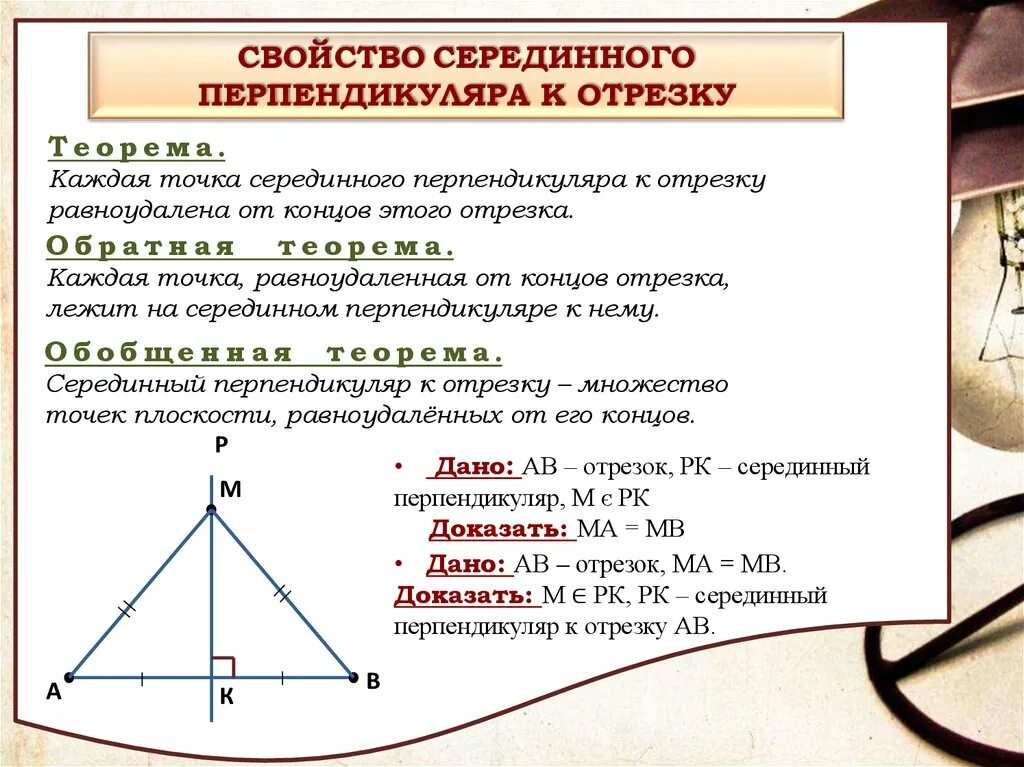 Сформулируйте и докажите теорему о биссектрисе