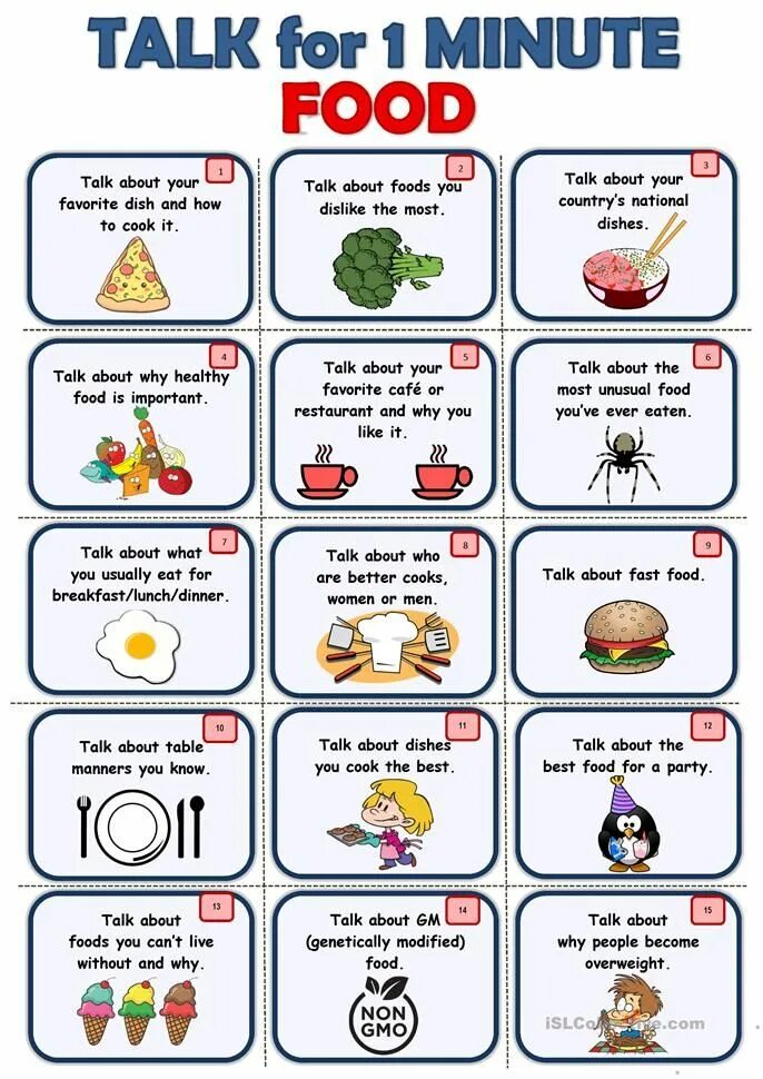 Английский язык speaking activity. Speaking Cards на английском. Worksheets английский food. Activities на английском