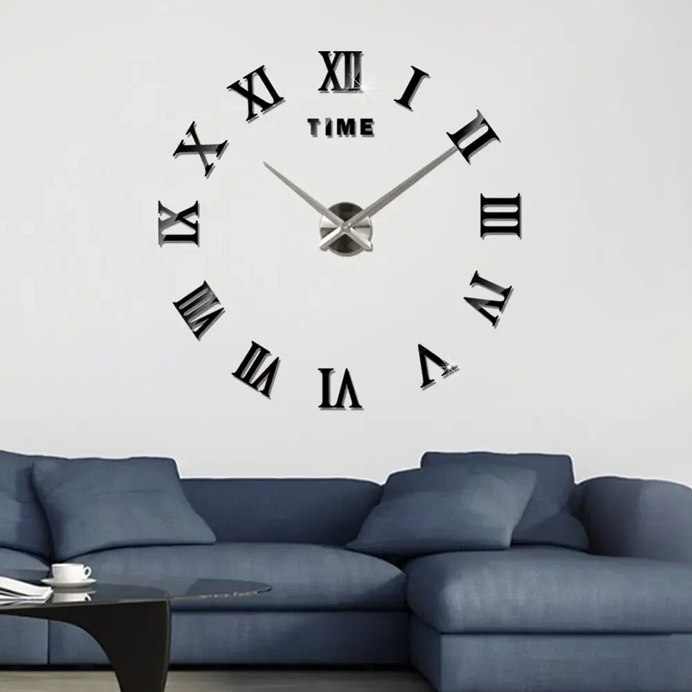"Часы ""римские цифры"" 3d Silver" 1234. Часы настенные DIY Clock 3d. Часы настенные "римские цифры". Римские часы настенные.