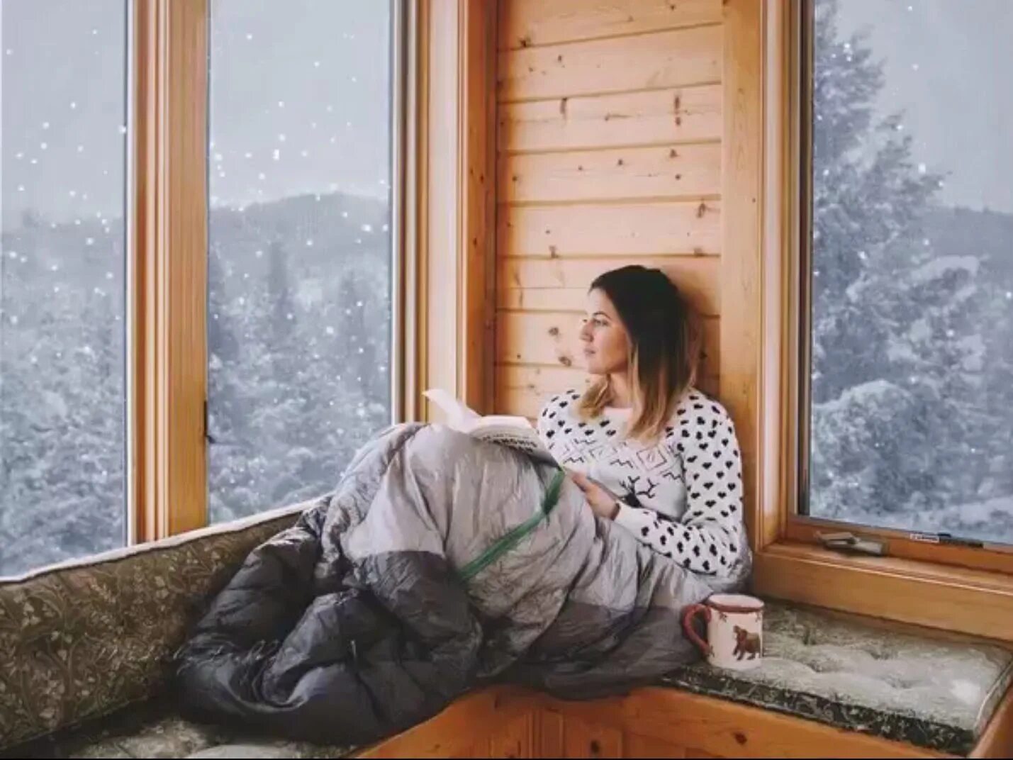 Еще спят в своих теплых норах. Зимняя фотосессия у окна. Девушка в зимнем домике. Девушка за окном зима. Зима за окном.