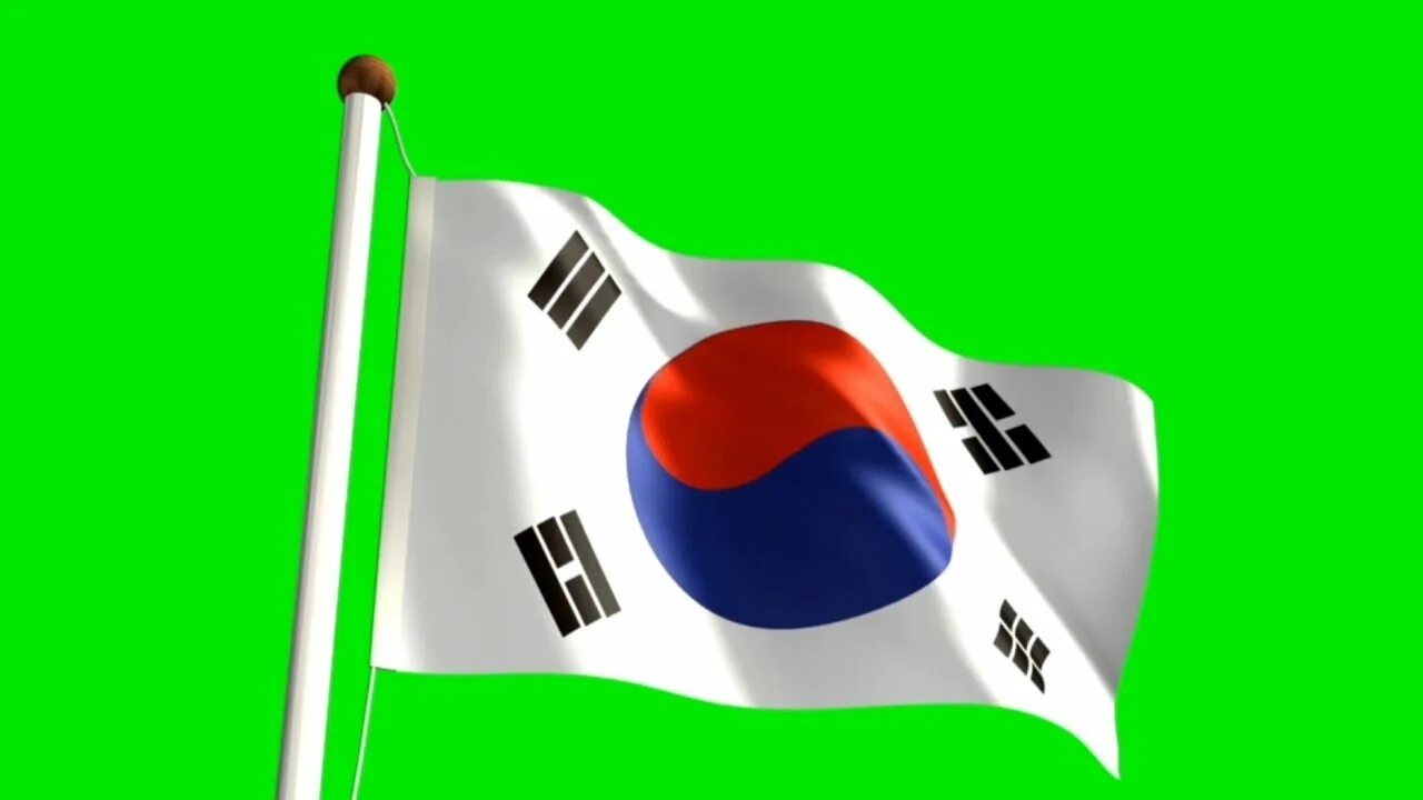 Флаг Кореи. Южная Корея флаг с территорией хромакее. Korean Flag 9:16 format.