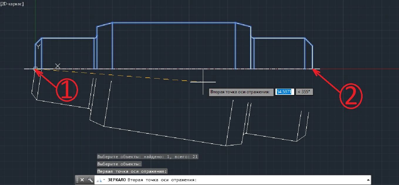 Autocad поворот