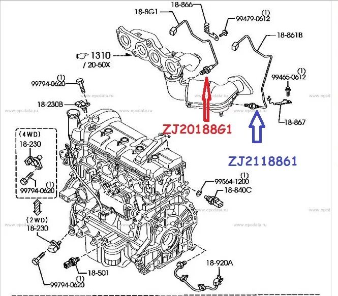 Датчики мазда 6 2006 расположение Tdi Engine Bay Diagram Ford ranger, Ford focus engine, Ford escape