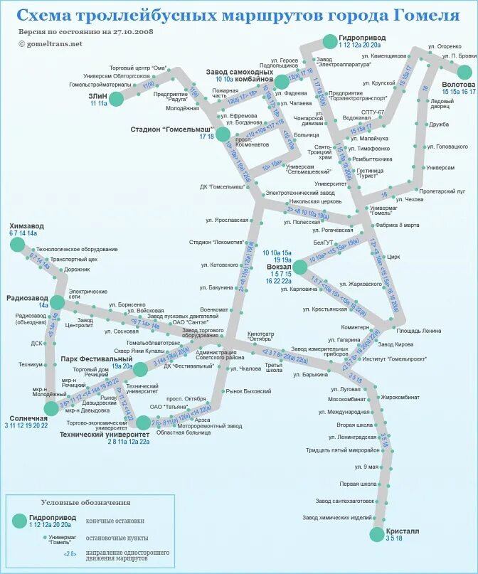 Схема движения троллейбусов в Гомеле. Схема движения троллейбусов в Гомеле по остановкам. Маршрут троллейбуса Гомель карта. Схема троллейбусов города Гомеля.