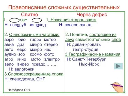 Существительное состоящее из двух слов
