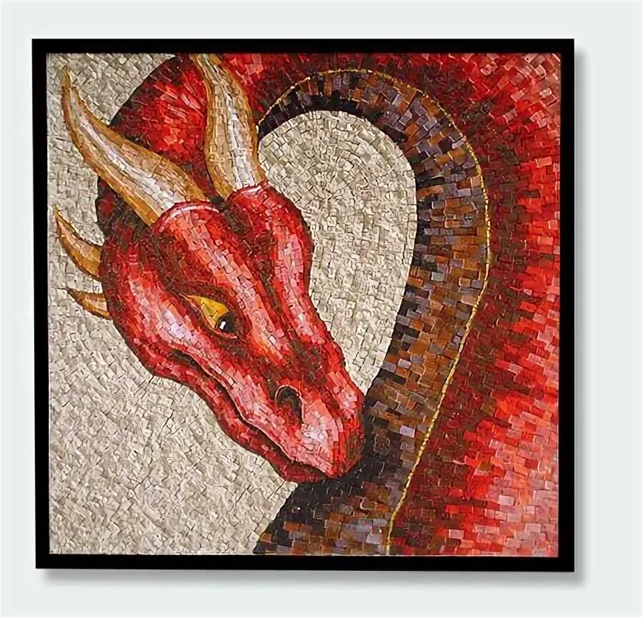 Дракон из мозаики. Мозаика из змей. Мозаика с драконом арт.