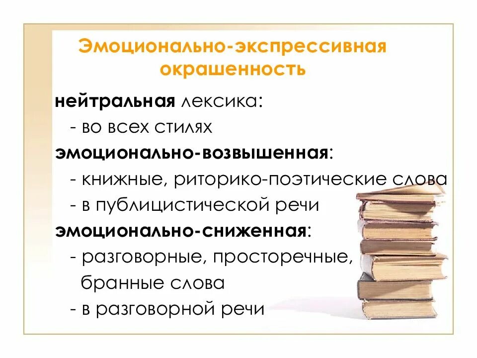 Эмоционально-экспрессивная лексика. Разговорная книжная и нейтральная лексика. Эмоционально выразительная лексика. Слова нейтральной лексики. Возвышенная лексика