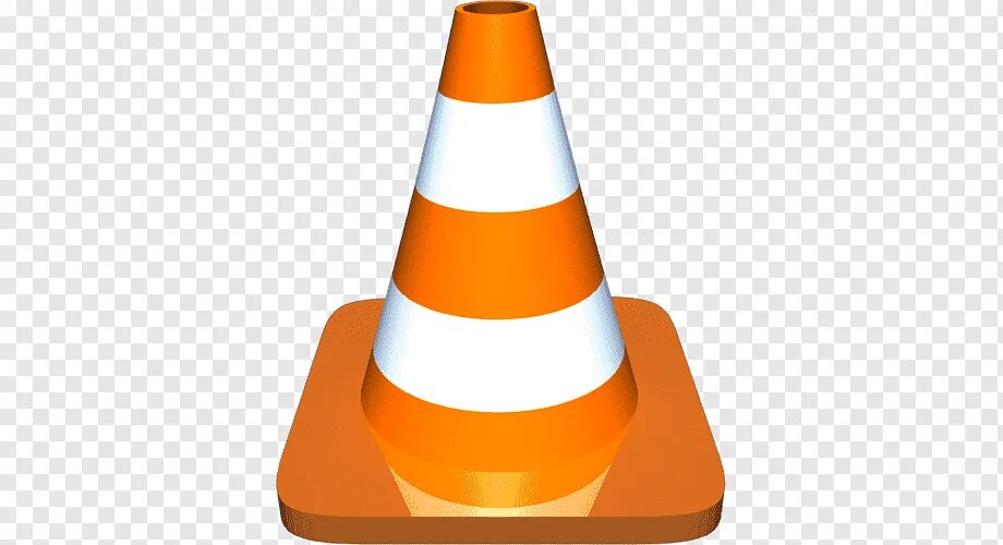 VLC (медиаплеер). VLC (медиаплеер) логотип. Дорожный конус на прозрачном фоне. Конус без фона.