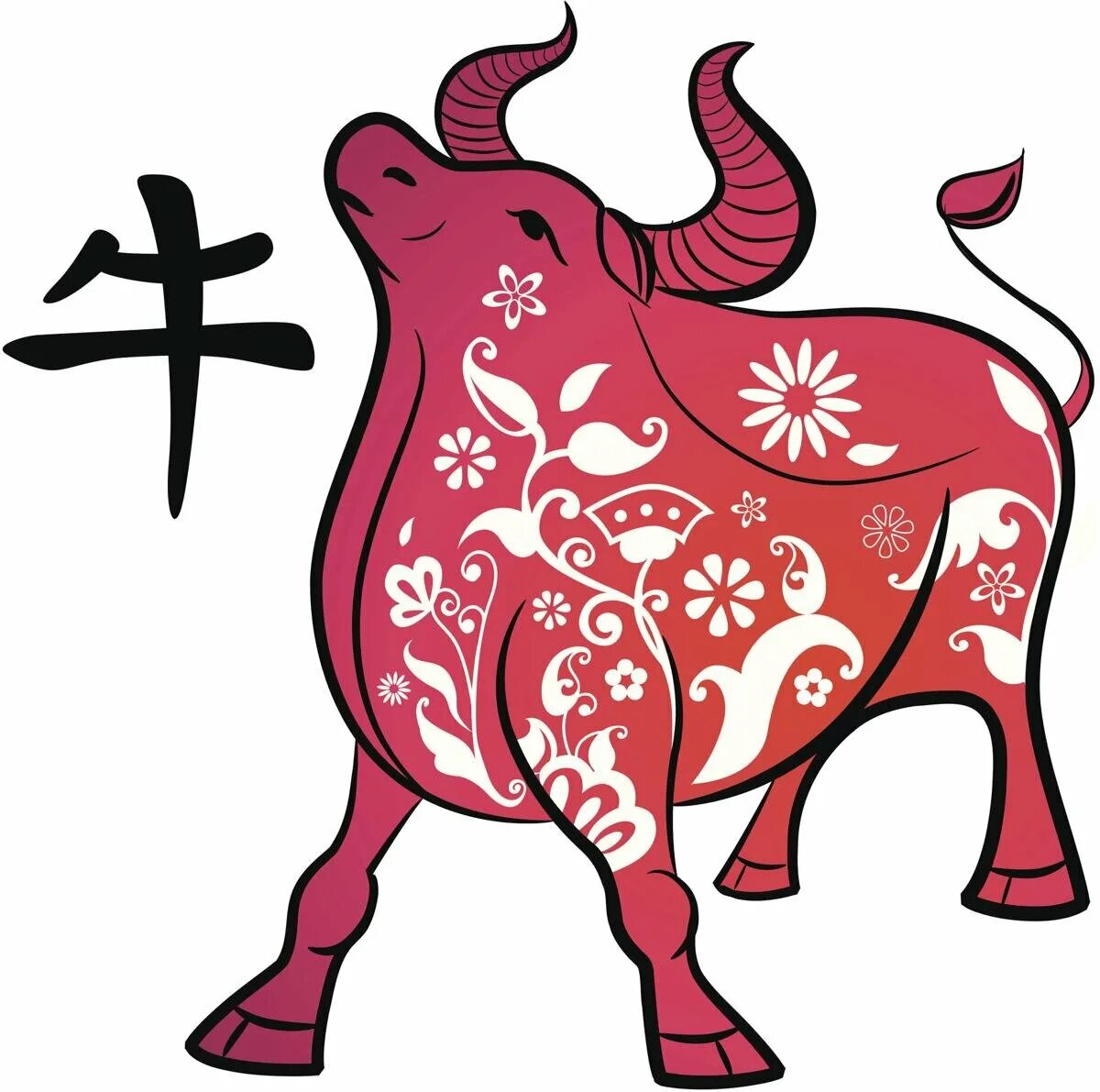 Показать символ года. Знак китайского зодиака бык. Символ года - бык. Китайские символы года.