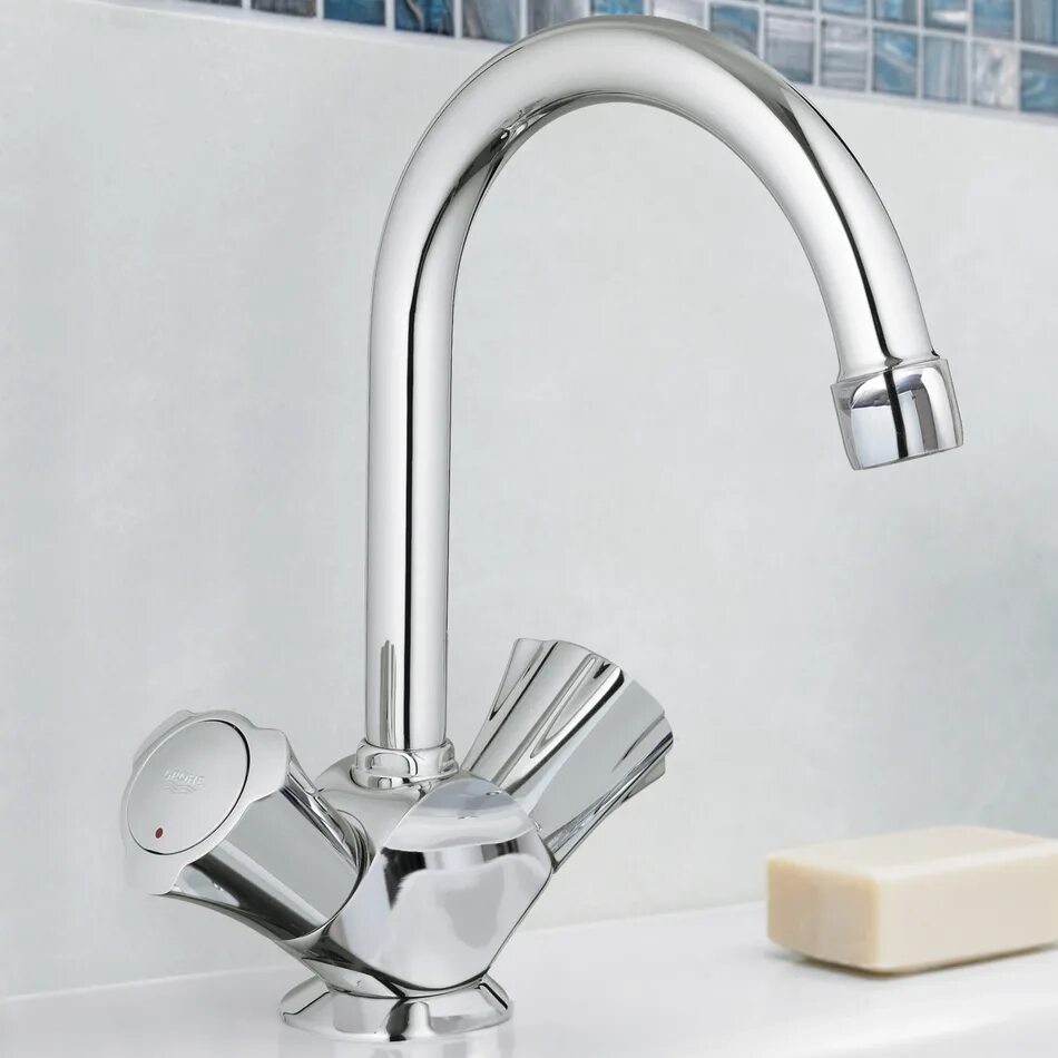 Смеситель для кухни (мойки) Grohe Costa l 21374001 двухрычажный хром. Смеситель Grohe Costa l. Grohe 21337001. Смеситель для кухни Grohe Costa l.