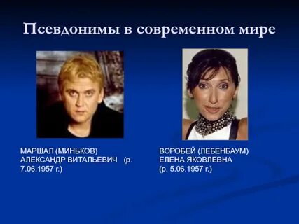 Псевдонимы актеров