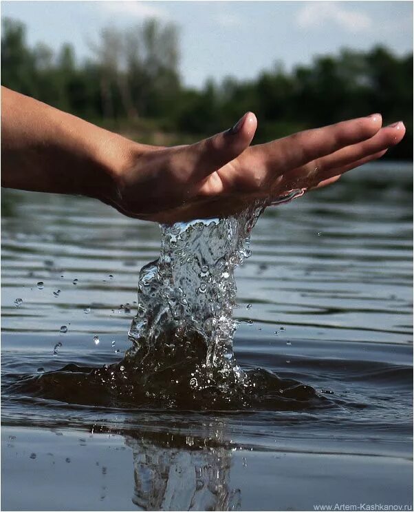 Вода в руках. Вода в ладонях. Черпать воду. Рукой по воде. Включи руки вода