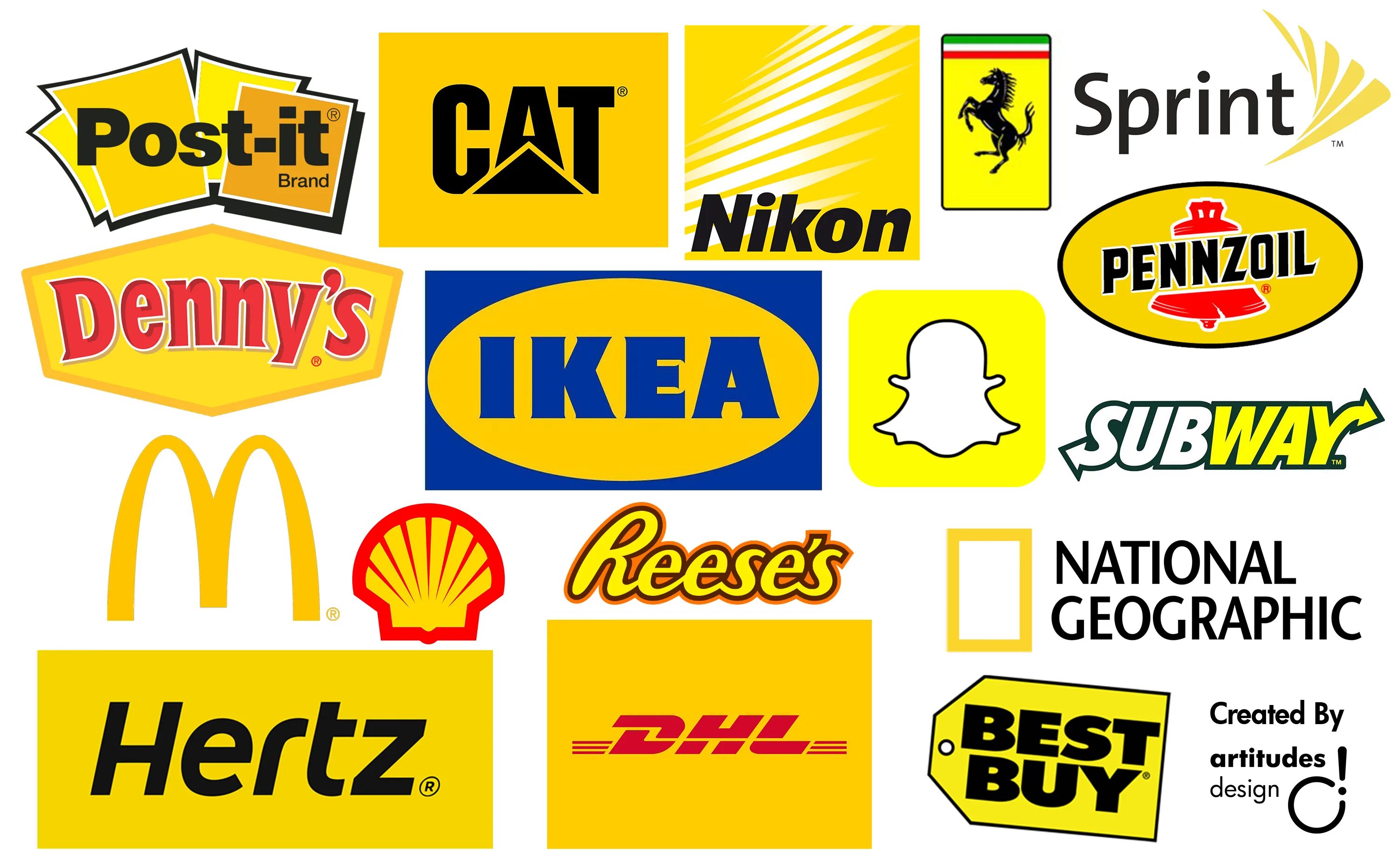Желтый логотип. Желтые бренды. Желтый цвет в рекламе. Бренды желтого цвета.