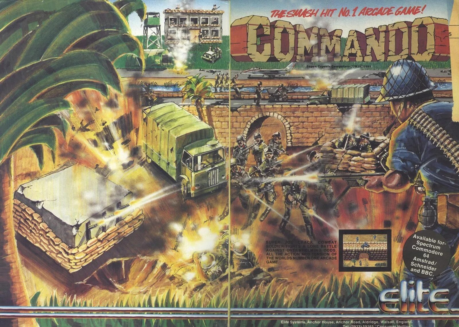 1985 играть. Commando игра 1985. commando zx spectrum. коммандос игра постер. zx spectrum игра commando.