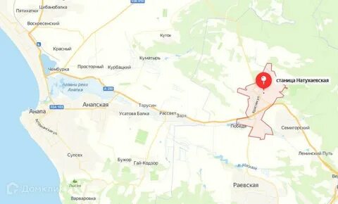 Станица натухаевская на карте краснодарского края