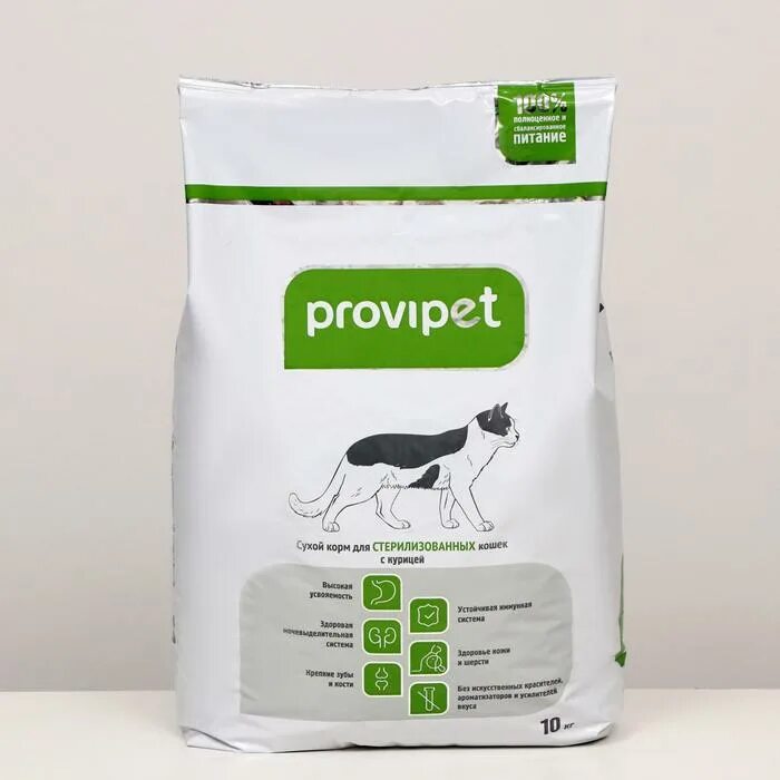 PROVIPET (провипет) для стерилизованных кошек 10 кг. PROVIPET сухой корм д/кошек с курицей 10кг. PROVIPET корм для кошек 10 кг. PROVIPET сухой корм д/активных кошек с индейкой 10кг. Купить корм для кошек 10кг