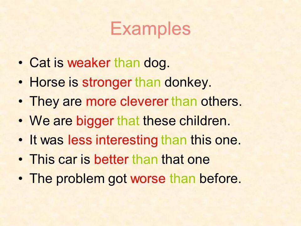 Comparison examples. Comparatives examples. Примеры nous adjectives examples Adle Idle. Example big bigger. Comparative examples