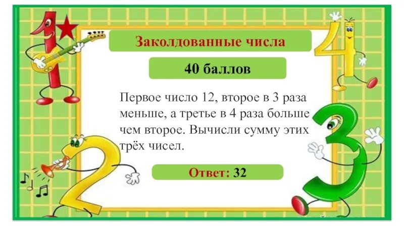 В 4 раза выше. Заколдованная цифра. Число 3. Число в 4 раза меньше. Записать 100 пятью единицами.