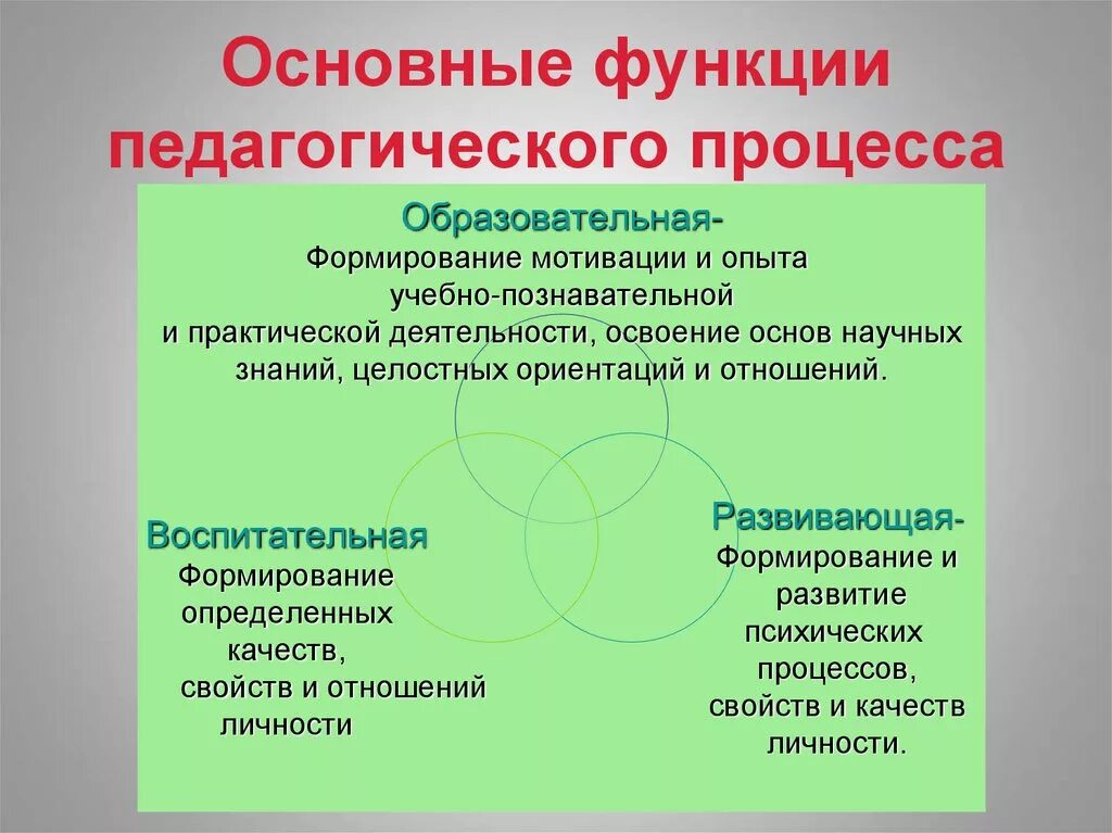 Общеобразовательная организация основная образовательная деятельность. Функции педагогического процесса. Основные функции педагогического процесса. Функции целостного педагогического процесса. Основные функции целостного педагогического процесса.