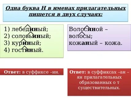 Прилагательные с двумя буквами н