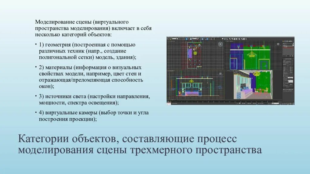 Моделирование сцен. Определение сцены в моделировании.