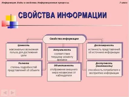 Виды информации в сервисе