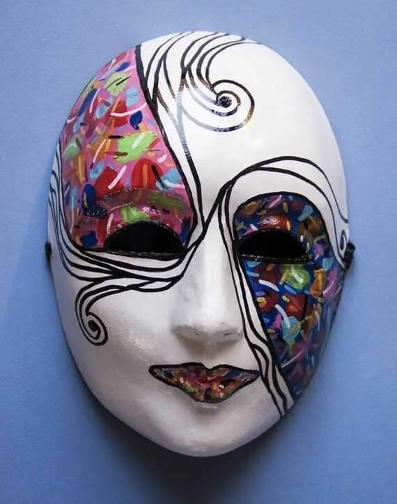Как можно разукрасить маску для квадробики. Маски расписные. Расписанная маска. Необычные маски. Разрисовать маску.